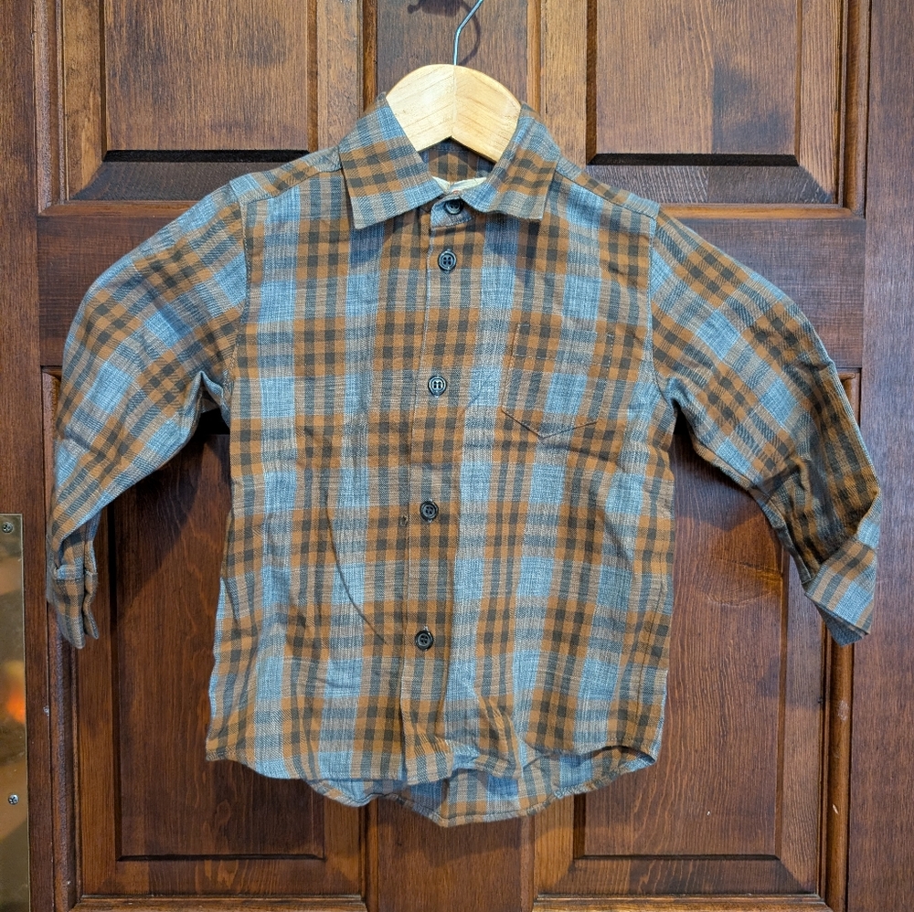 Maan Coen Belgium Boys Plaid Shirt 2 Toddler Brand New